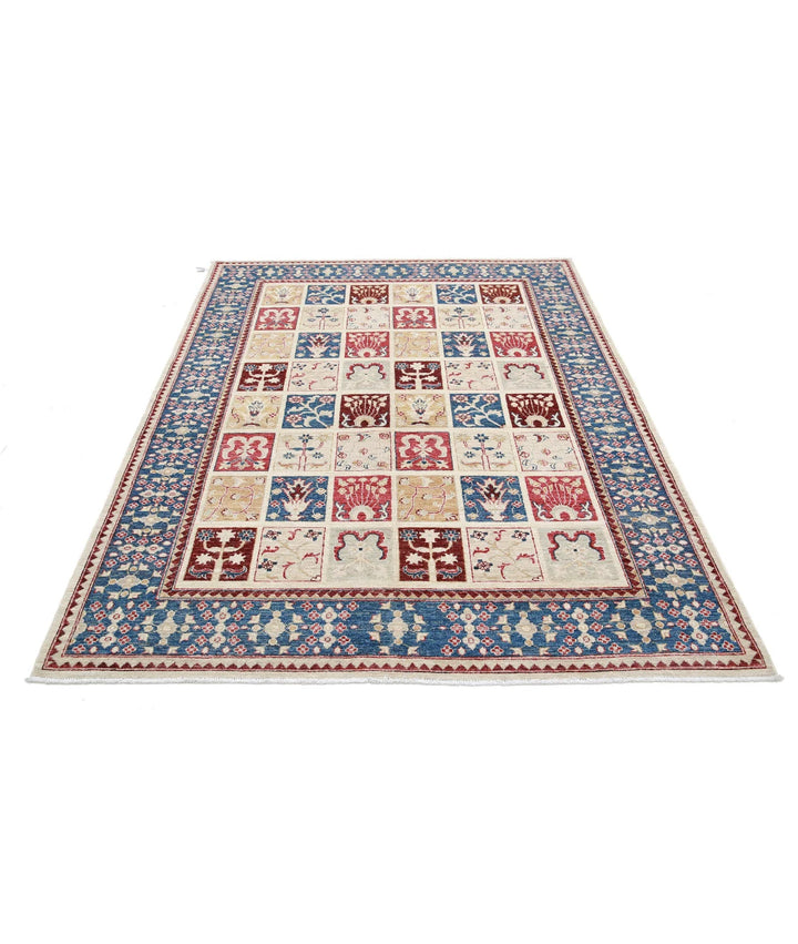 Grey Afghan Bakhtiari Rug 5' 7" x 7' 6" Hand-Knotted | No. AT47919