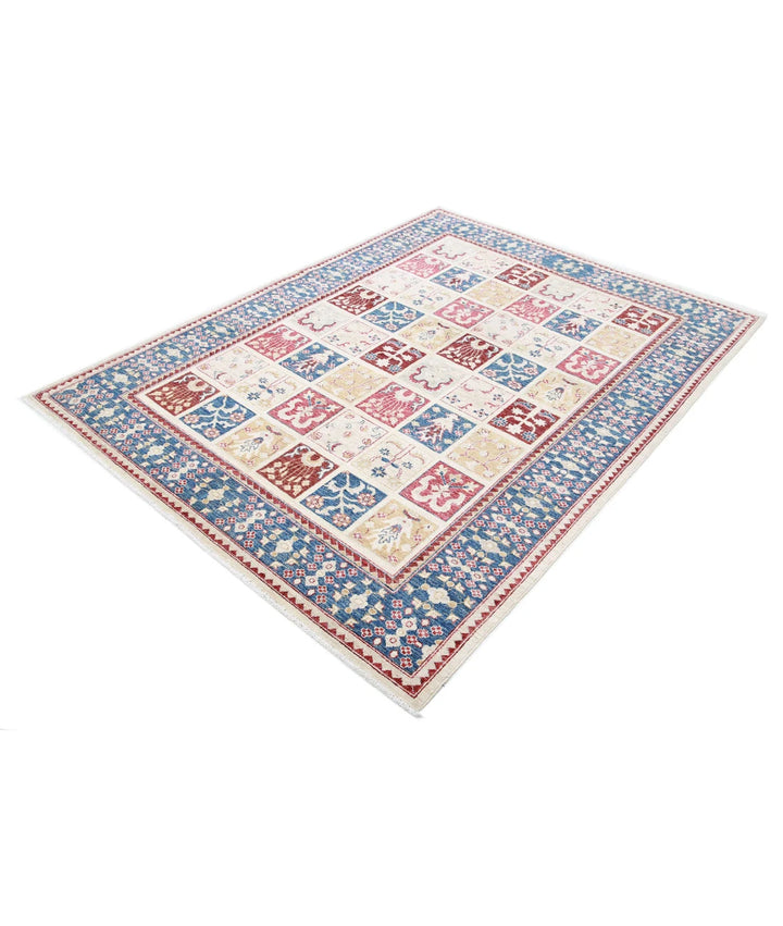 Grey Afghan Bakhtiari Rug 5' 7" x 7' 6" Hand-Knotted | No. AT47919