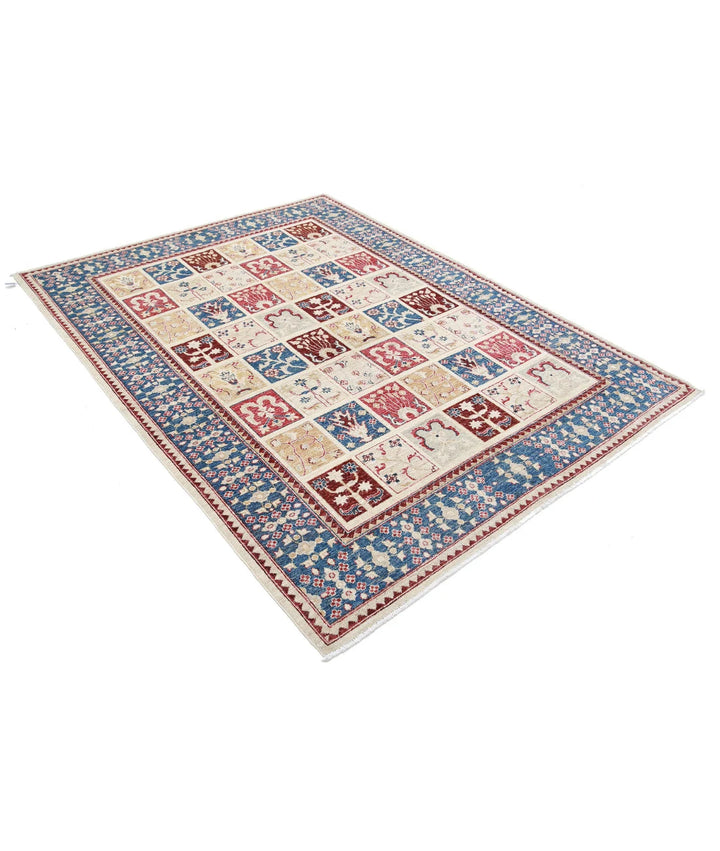 Grey Afghan Bakhtiari Rug 5' 7" x 7' 6" Hand-Knotted | No. AT47919
