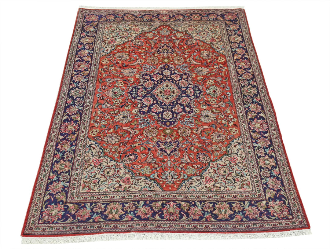 Persian Qum Rug 3' 3" x 4' 11" Hand-Knotted | No. AT47982