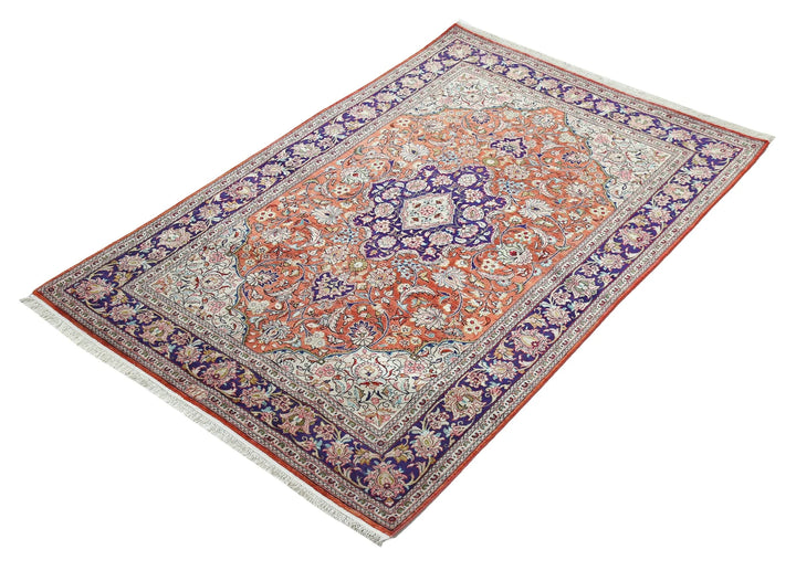 Persian Qum Rug 3' 3" x 4' 11" Hand-Knotted | No. AT47982
