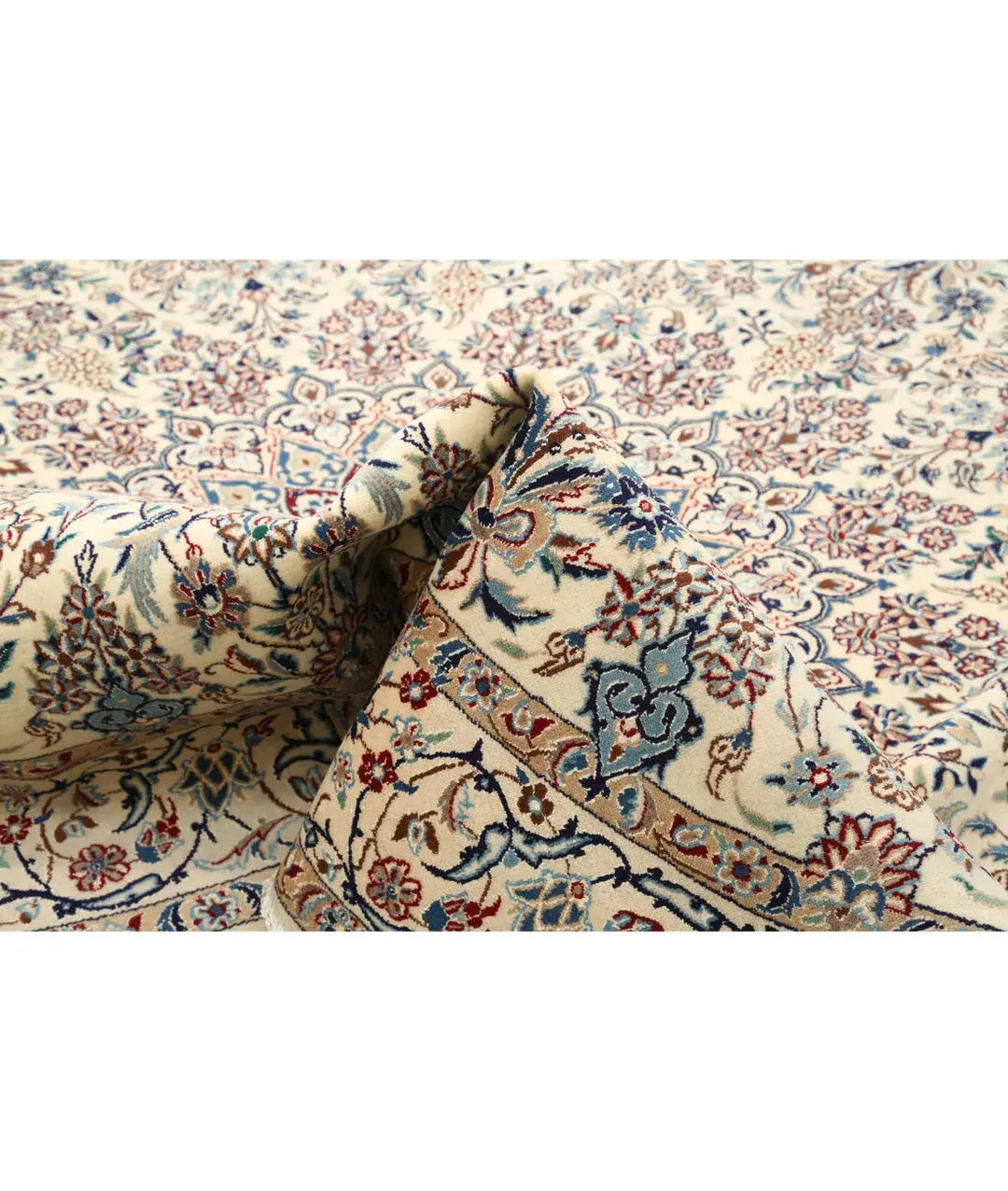 Persian Nain Rug 9' 5" x 9' 8" Hand-Knotted | No. AT47987