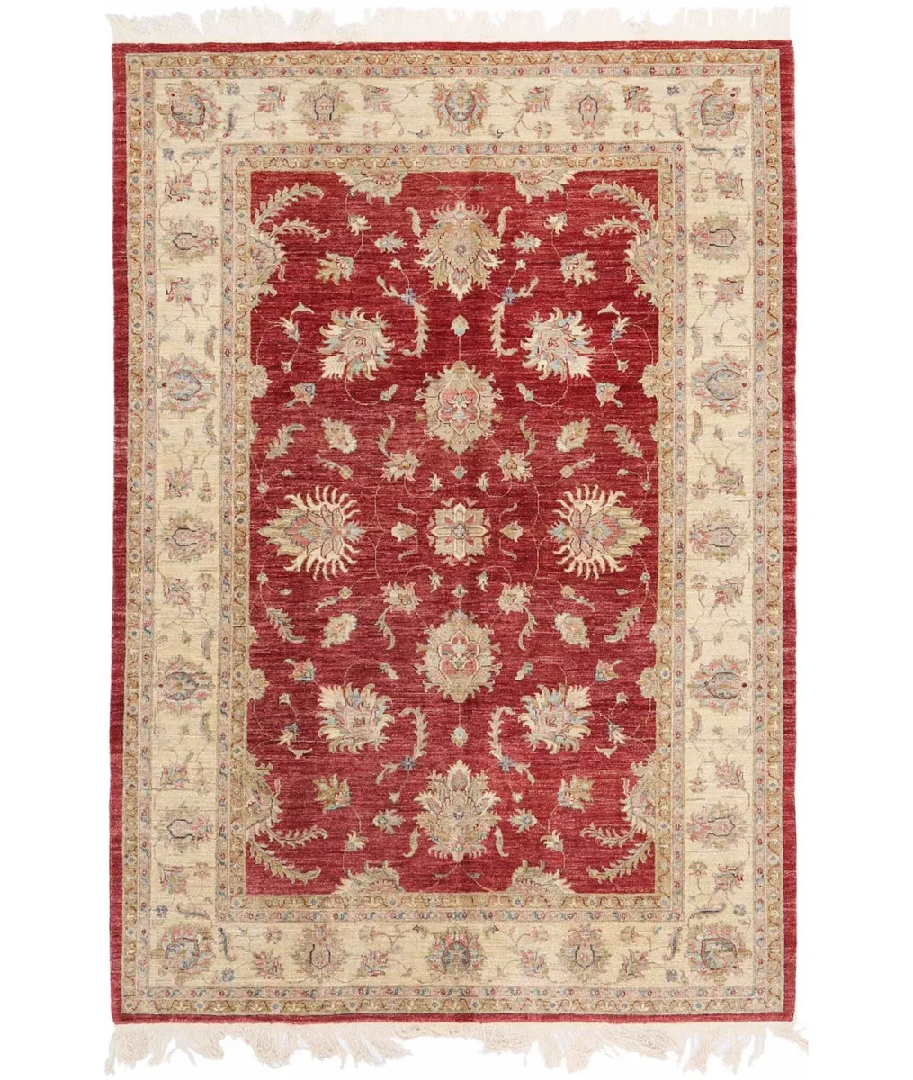 Ivory Afghan Serenity Rug 8' 4" x 10' 4" Hand-Knotted | No. AT48000