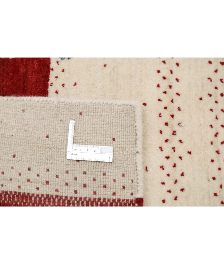 Ivory Indian Oriental Rug 4' 5" x 6' 2" Hand-Knotted | No. AT48041