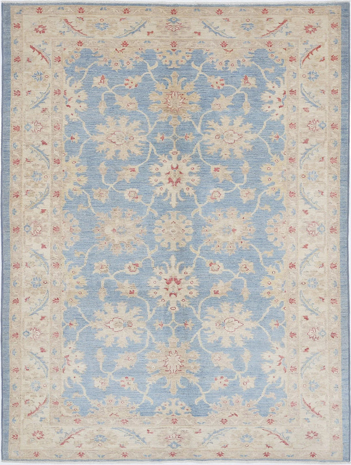 Afghan Ziegler Rug 5' 0" x 6' 8" Hand-Knotted | No. AT48060