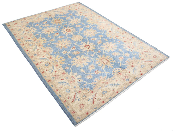 Afghan Ziegler Rug 5' 0" x 6' 8" Hand-Knotted | No. AT48060