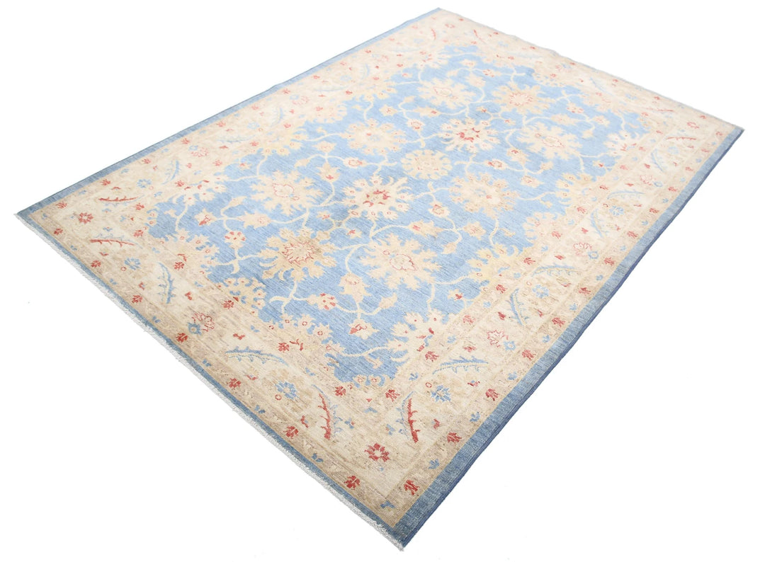 Afghan Ziegler Rug 5' 0" x 6' 8" Hand-Knotted | No. AT48060