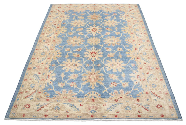 Afghan Ziegler Rug 5' 0" x 6' 8" Hand-Knotted | No. AT48060