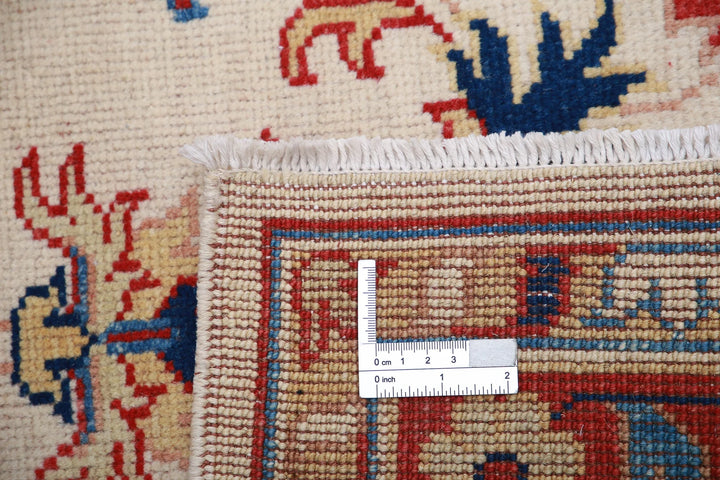 Beige Afghan Oriental Rug 3' 0" x 4' 6" Hand-Knotted pattern