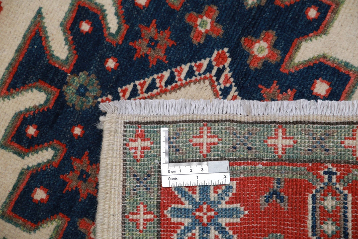 Afghan Kazak Rug 2' 8" x 3' 11" Hand-Knotted | No. AT48233