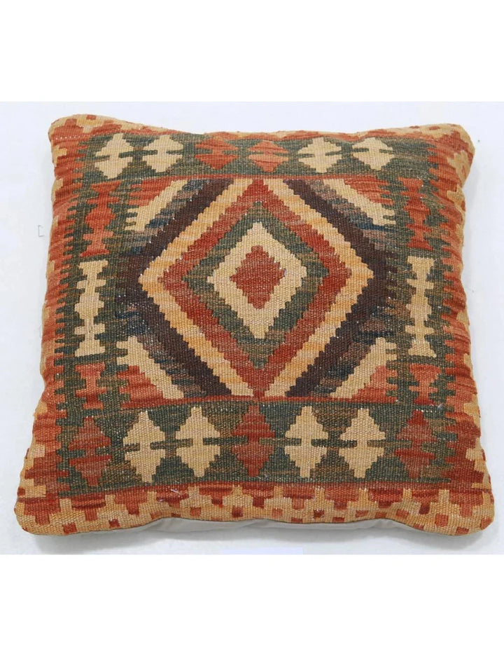Multicolor Afghan Tribal Rug 1' 5'' x 1' 5'' Flat-Weave | No. AT48279
