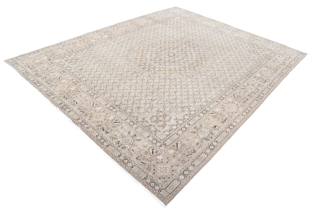 Taupe Brown Persian Bijar Rug 7' 9" x 9' 7" Hand-Knotted | No. AT48305
