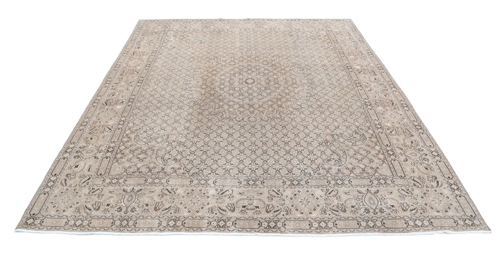 Taupe Brown Persian Bijar Rug 7' 9" x 9' 7" Hand-Knotted | No. AT48305