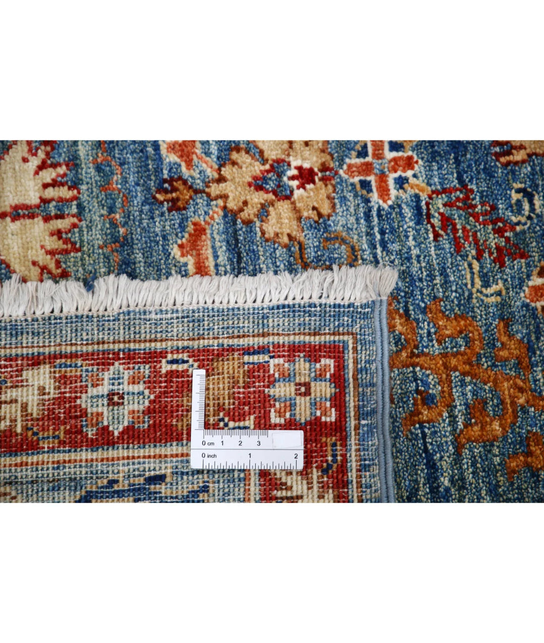 Blue Afghan Ziegler Suzani Rug 4' 10" x 6' 7" Hand-Knotted | No. AT48352