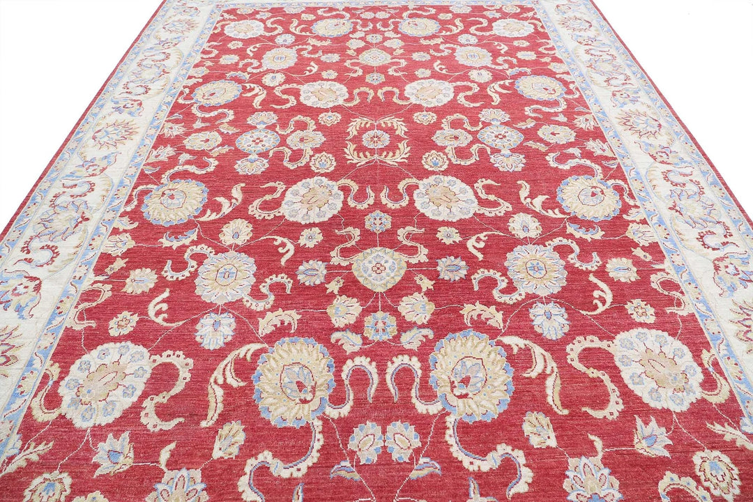 Afghan Ziegler Sultanabad Rug 8' 10" x 12' 0" Hand-Knotted | No. AT48353