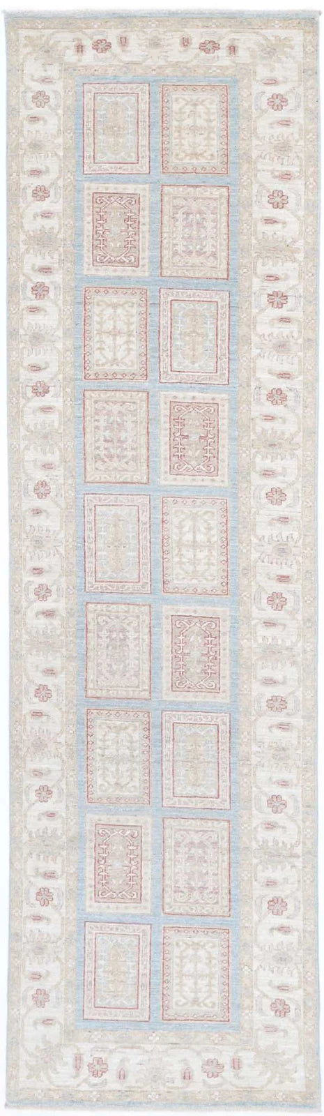 Afghan Serenity Runner Rug 2' 7" x 10' 1" Hand-Knotted | No. AT48369