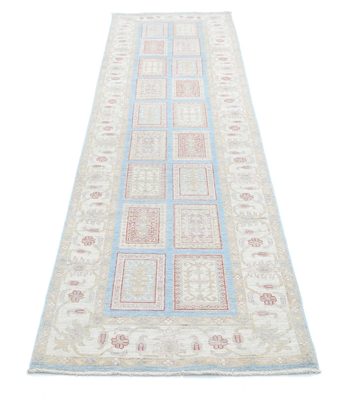Afghan Serenity Runner Rug 2' 7" x 10' 1" Hand-Knotted | No. AT48369