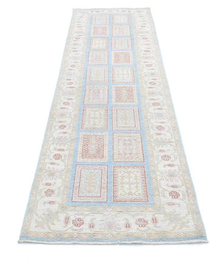 Afghan Serenity Runner Rug 2' 7" x 10' 1" Hand-Knotted | No. AT48369