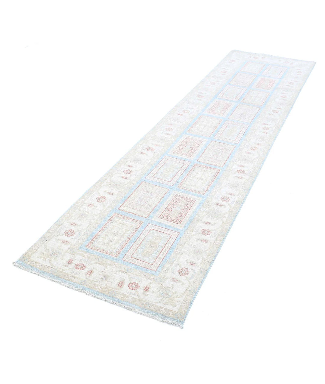 Afghan Serenity Runner Rug 2' 7" x 10' 1" Hand-Knotted | No. AT48369