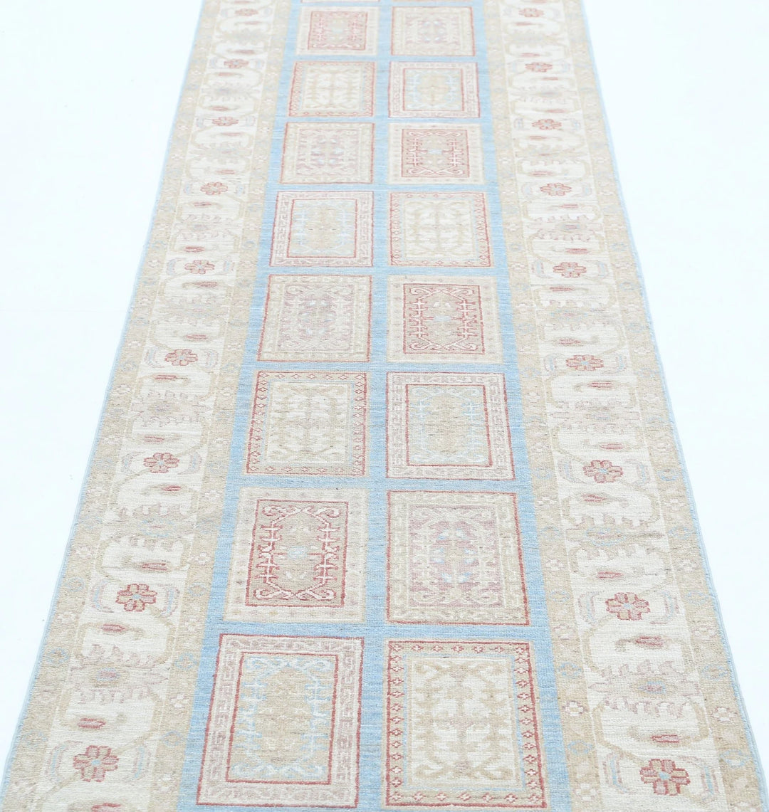 Afghan Serenity Runner Rug 2' 7" x 10' 1" Hand-Knotted | No. AT48369