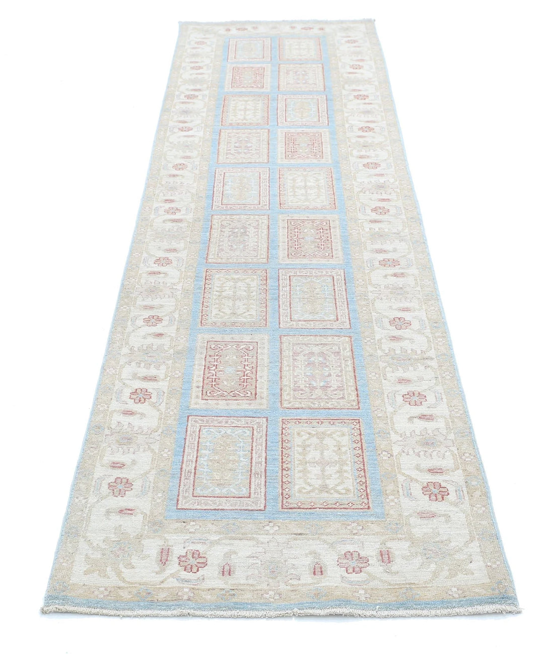 Afghan Serenity Runner Rug 2' 7" x 10' 1" Hand-Knotted | No. AT48369