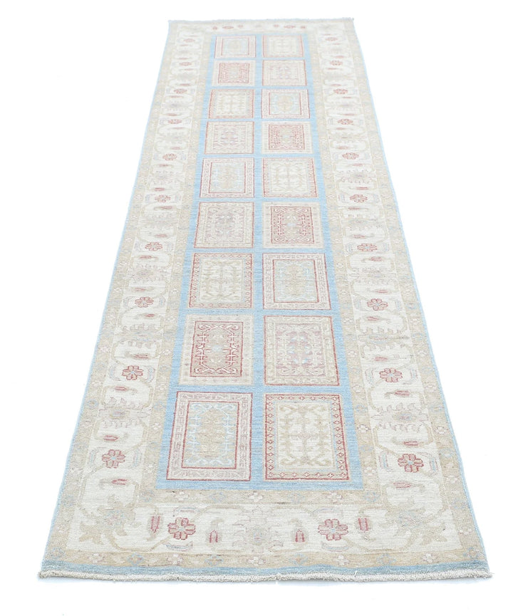 Afghan Serenity Runner Rug 2' 7" x 10' 1" Hand-Knotted | No. AT48369