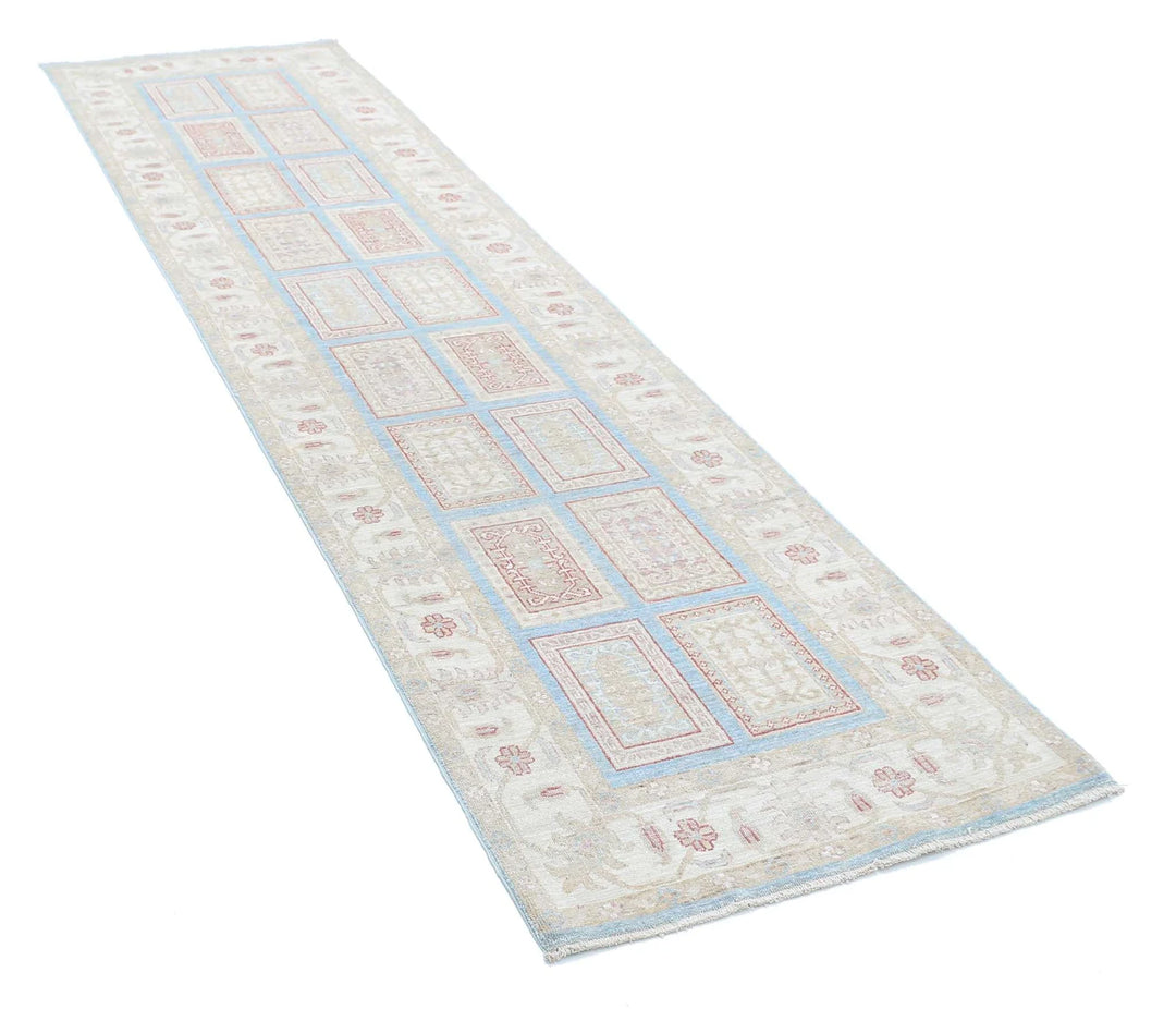 Afghan Serenity Runner Rug 2' 7" x 10' 1" Hand-Knotted | No. AT48369