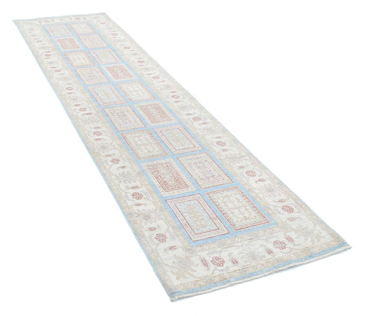 Afghan Serenity Runner Rug 2' 7" x 10' 1" Hand-Knotted | No. AT48369