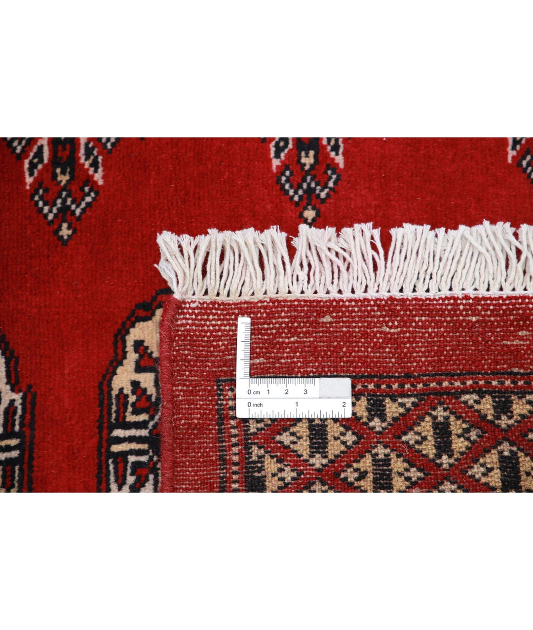 Red Pakistani Bokhara Rug 6' 1" x 8' 7" Hand-Knotted | No. AT48387