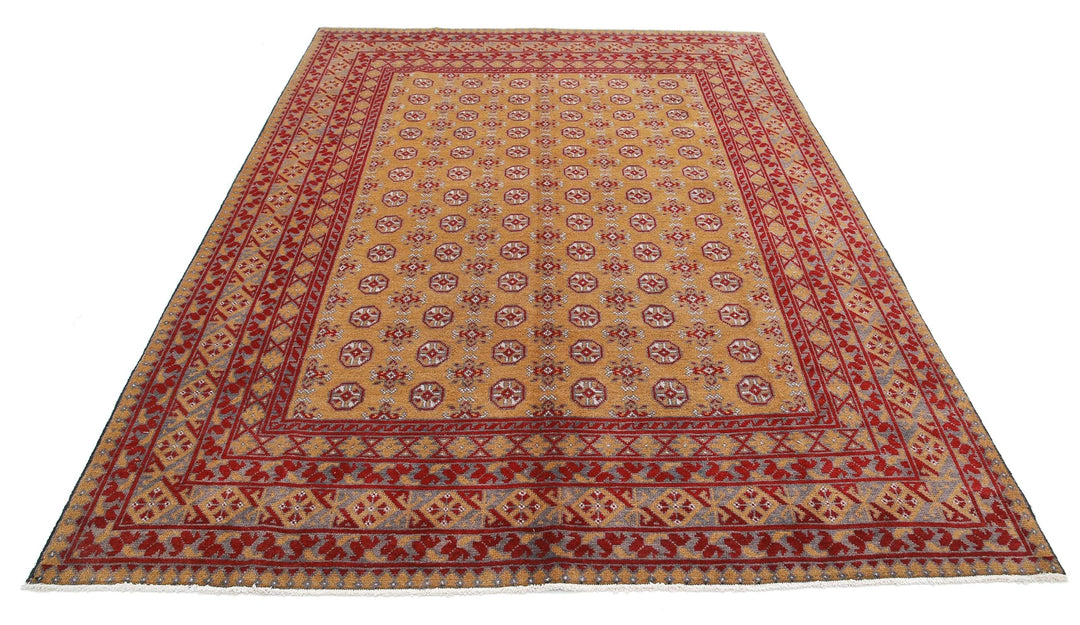 Afghan Revival Rug 6' 6" x 9' 3" Hand-Knotted | No. AT48458
