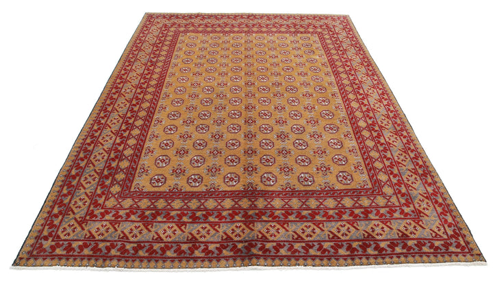 Afghan Revival Rug 6' 6" x 9' 3" Hand-Knotted | No. AT48458