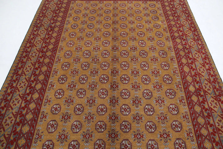 Afghan Revival Rug 6' 6" x 9' 3" Hand-Knotted | No. AT48458