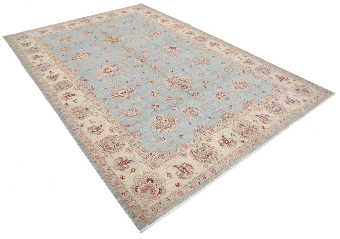 Afghan Ziegler Rug 6' 9" x 9' 8" Hand-Knotted | No. AT48510