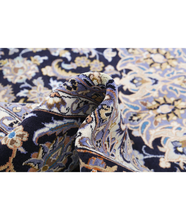 Black Persian Kashan Rug 9' 7" x 12' 8" Hand-Knotted | No. AT48526