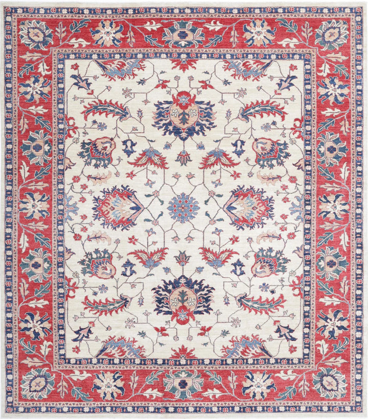 Afghan Ziegler Rug 8' 1" x 9' 1" Hand-Knotted | No. AT48529