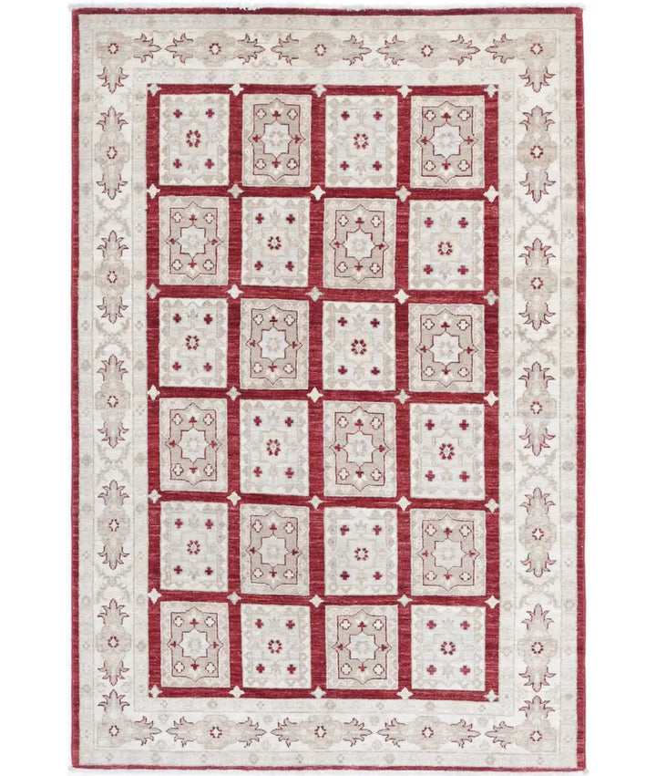 Afghan Bakhtiari Rug 4' 0" x 6' 0" Hand-Knotted | No. AT48562