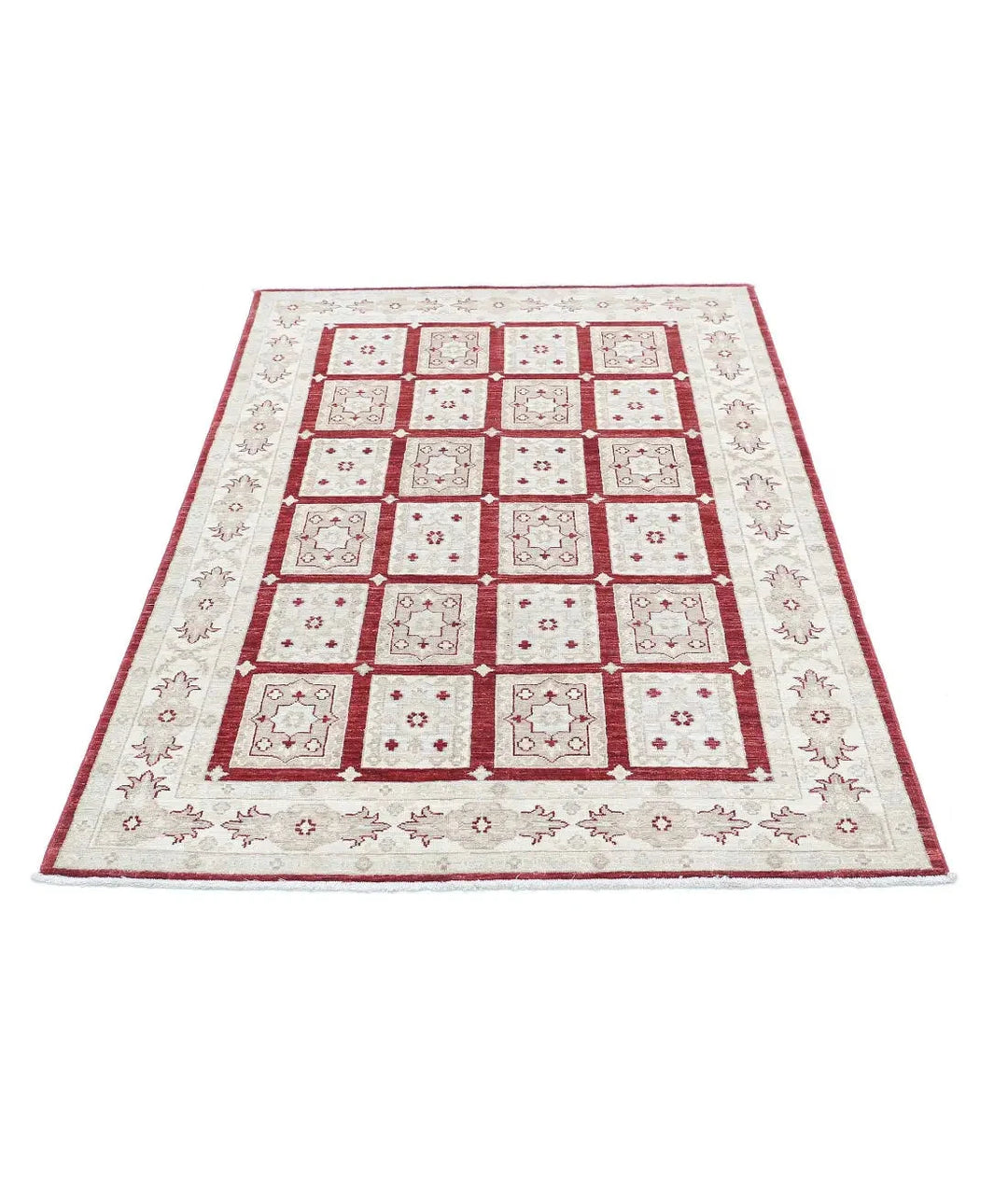 Afghan Bakhtiari Rug 4' 0" x 6' 0" Hand-Knotted | No. AT48562