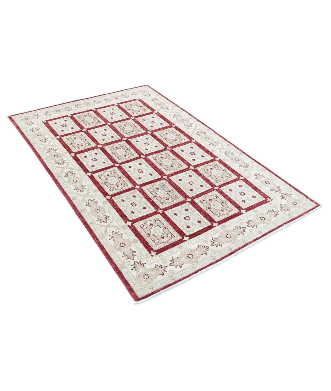 Afghan Bakhtiari Rug 4' 0" x 6' 0" Hand-Knotted | No. AT48562