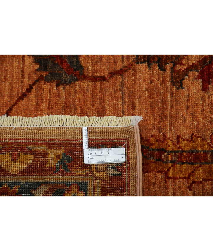 Tan Afghan Tribal Rug 10' 8" x 13' 10" Hand-Knotted | No. AT486259