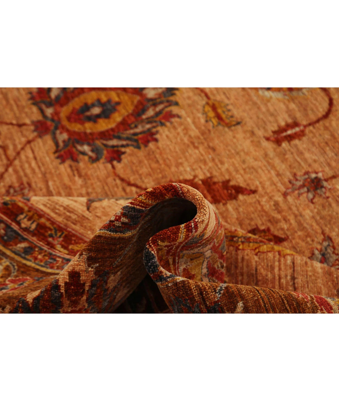 Tan Afghan Tribal Rug 10' 8" x 13' 10" Hand-Knotted | No. AT486259