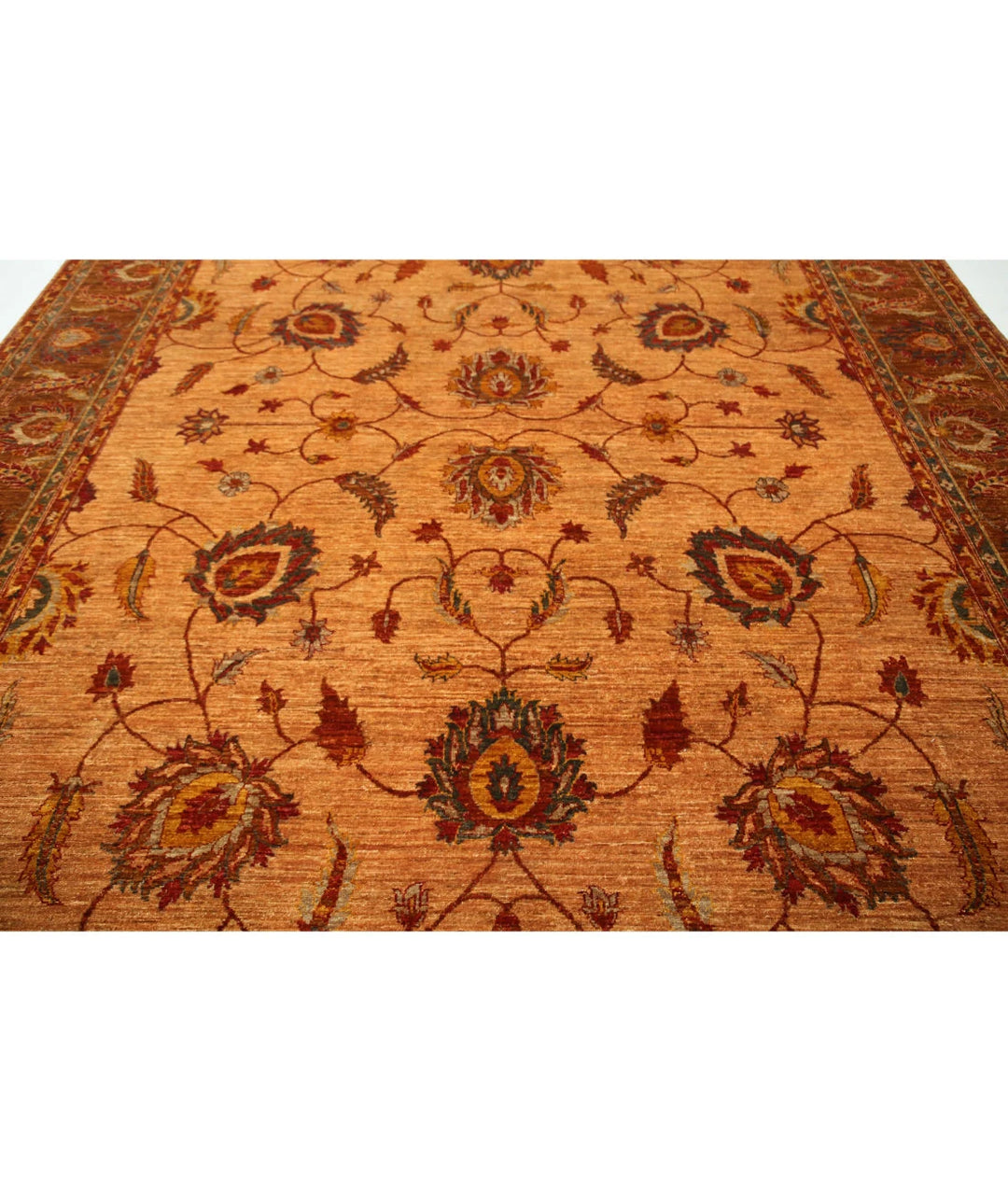 Tan Afghan Tribal Rug 10' 8" x 13' 10" Hand-Knotted | No. AT486259