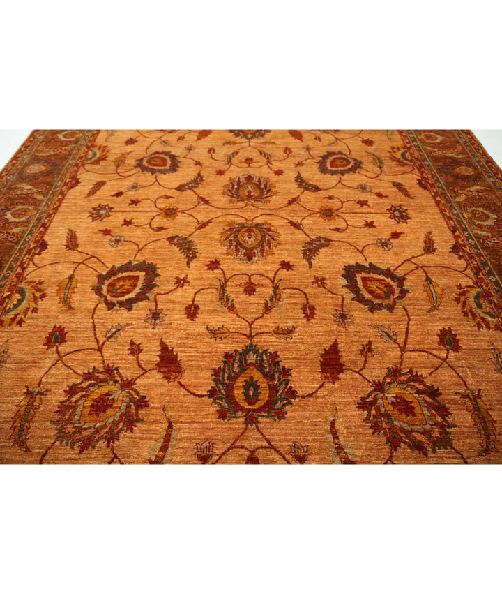 Tan Afghan Tribal Rug 10' 8" x 13' 10" Hand-Knotted | No. AT486259
