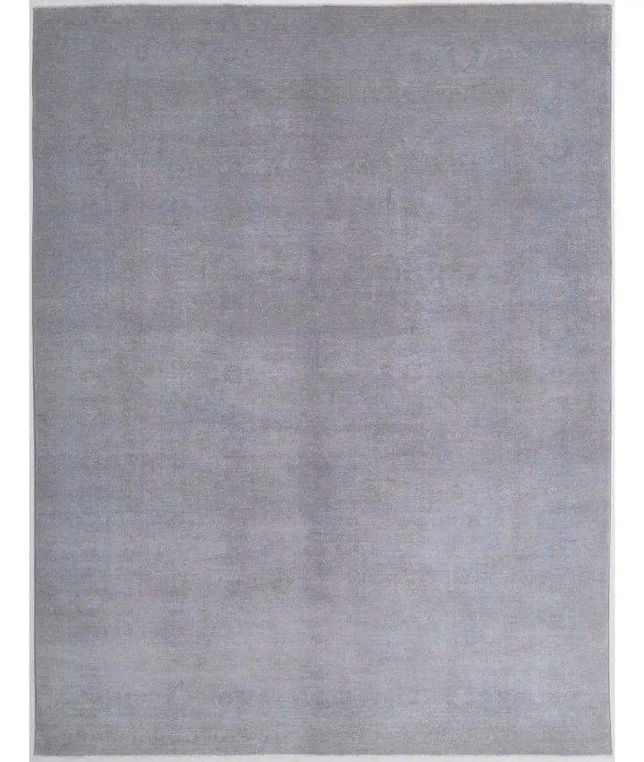 Grey Afghan Overdye Rug 8' 7" x 11' 3" Hand-Knotted | No. AT48645