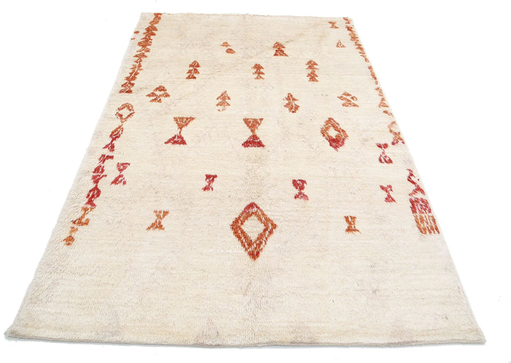Afghan Tribal Rug 5' 2" x 7' 10" Hand-Knotted | No. AT48661