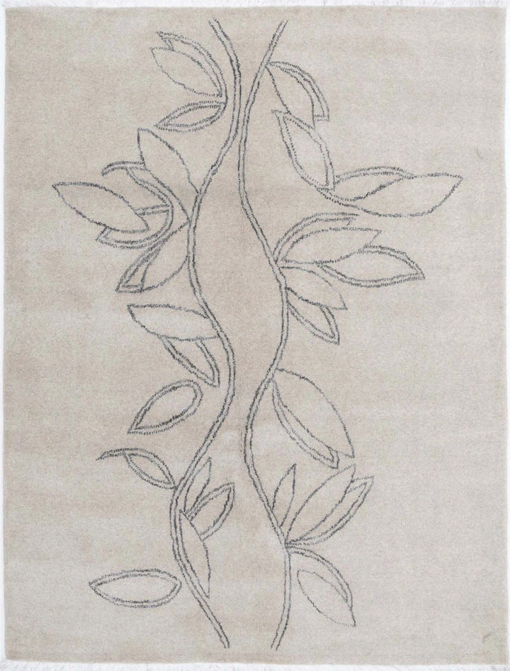 Indian Oriental Rug 4' 7" x 6' 1" Hand-Knotted | No. AT48734