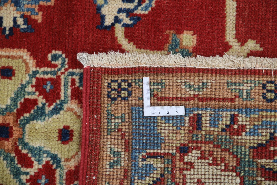 Red Afghan Oriental Rug 5' 0" x 6' 6" Hand-Knotted pattern