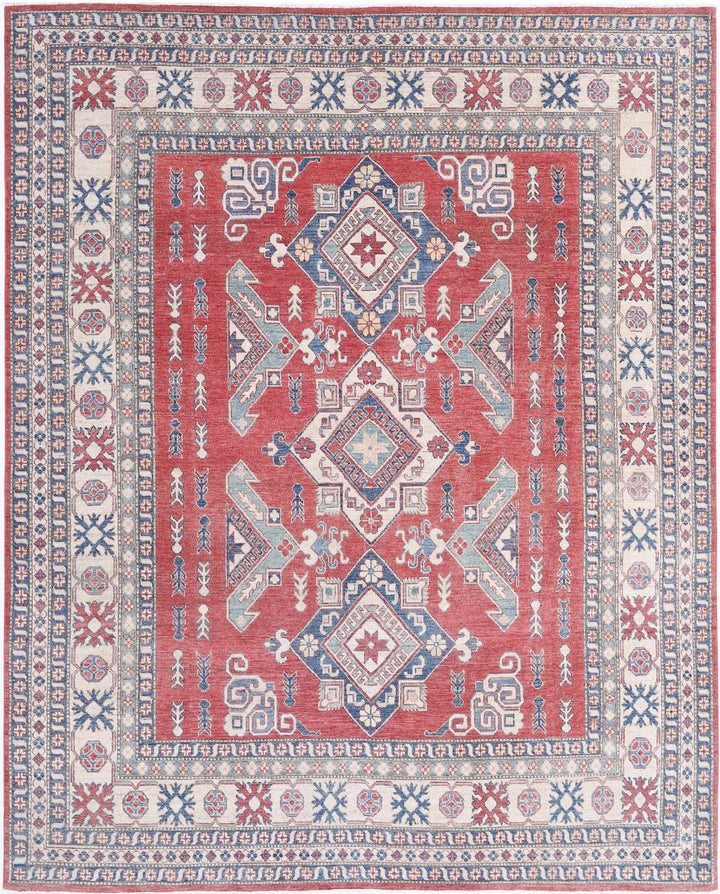 Afghan Kazak Rug 8' 6" x 10' 5" Hand-Knotted | No. AT48790