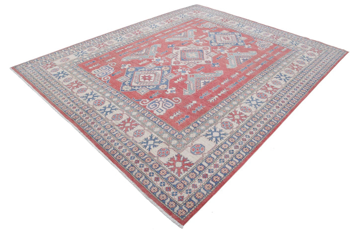 Afghan Kazak Rug 8' 6" x 10' 5" Hand-Knotted | No. AT48790