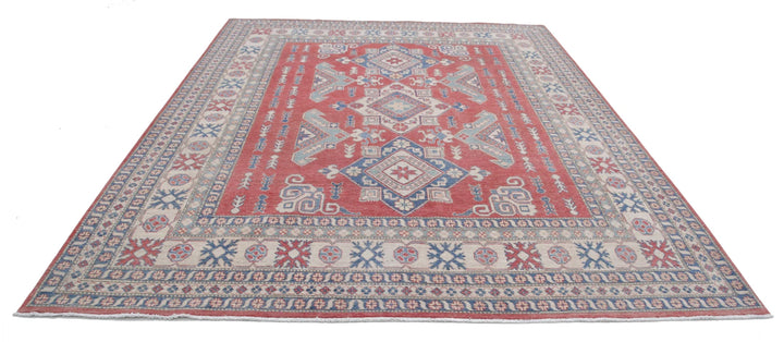 Afghan Kazak Rug 8' 6" x 10' 5" Hand-Knotted | No. AT48790