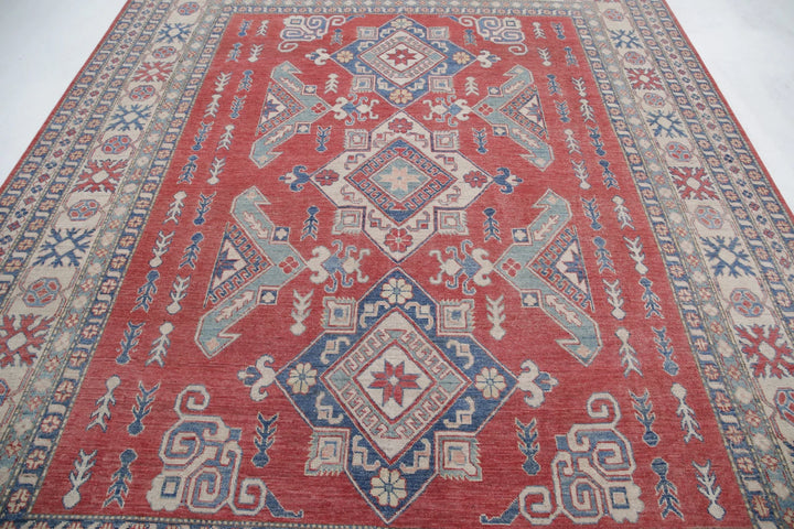 Afghan Kazak Rug 8' 6" x 10' 5" Hand-Knotted | No. AT48790